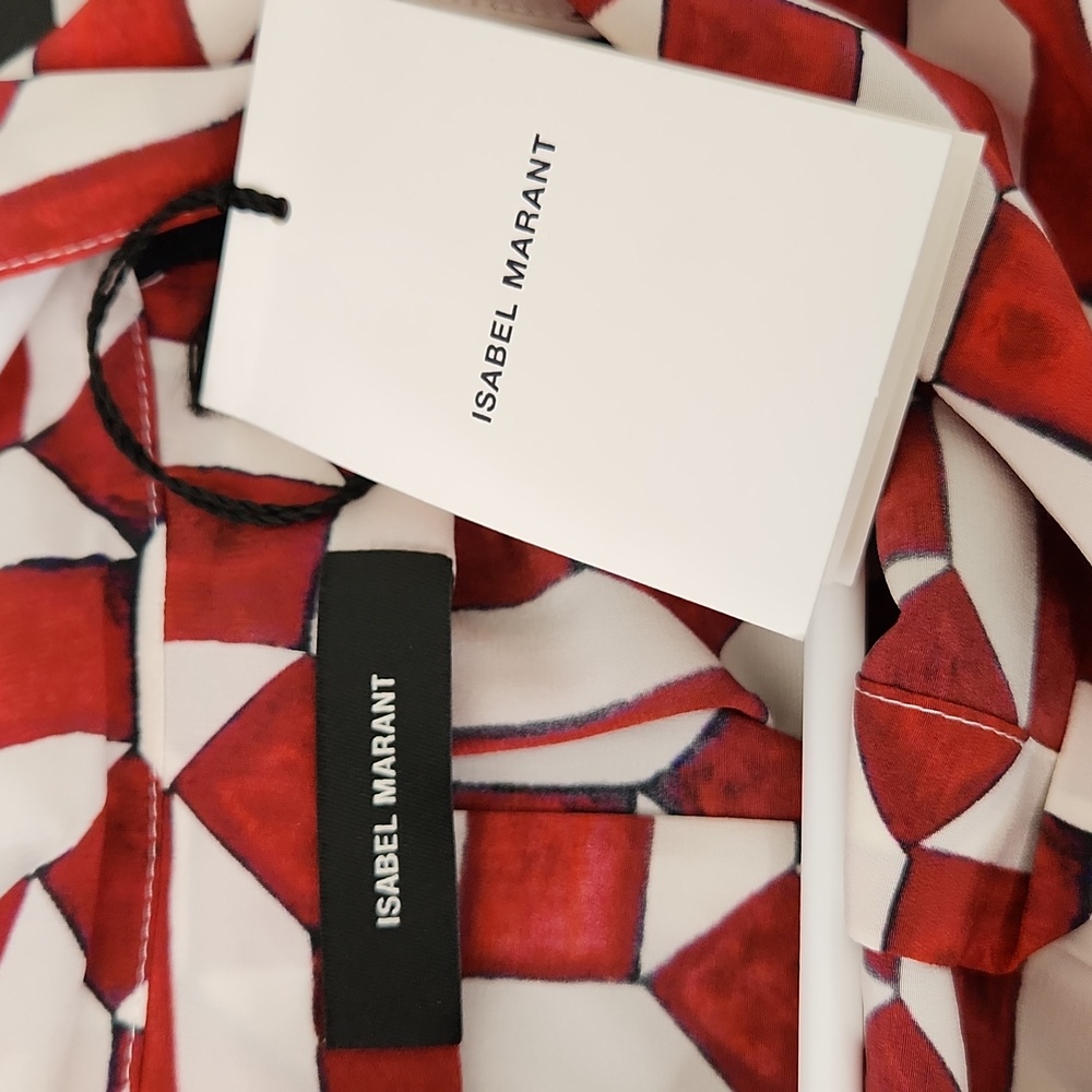 Isabel Marant Cade Blouse Geometric Size EU 40/ US Large NWT - Picture 10 of 13